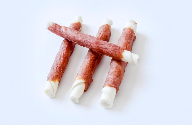 Duck rolled rawhide stick